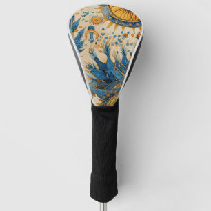 Couvre-club De Golf Motif botanique d'oiseaux exotiques de chinoiserie