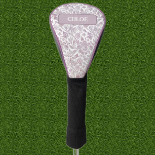 Couvre-club De Golf Motif botanique vintage Mauve