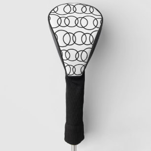 Couvre-club De Golf Motif Cercles noir et blanc