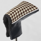 Couvre-club De Golf Motif classique Brown ivoire Pepita Houndstooth (Devant 3/4)