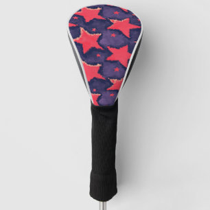 Couvre-club De Golf Motif cosmique violet étoiles fuchsia