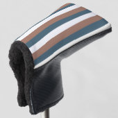 Couvre-club De Golf Motif de bande Turquoise Brown blanc (Devant 3/4)