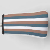 Couvre-club De Golf Motif de bande Turquoise Brown blanc (Devant)