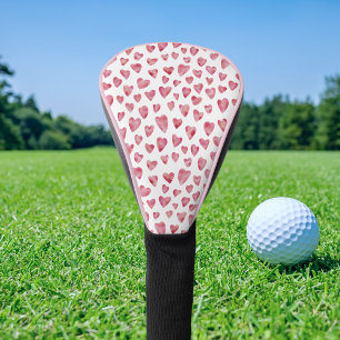 Couvre-club De Golf Motif de coeur mignon rose
