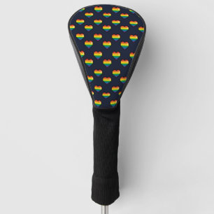 Couvre-club De Golf Motif de coeur Rainbow 8 Bit