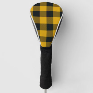 Couvre-club De Golf Motif de contrôle de plaid pour buffle jaune et no