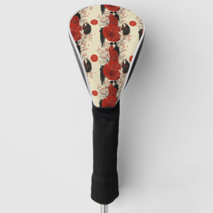 Couvre-club De Golf Motif de couple de kimono romantique Sakura (4)