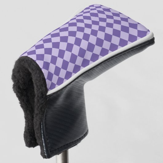 Couvre-club De Golf Motif de diamants de Checker Violet (Devant 3/4)