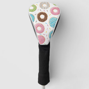 Couvre-club De Golf Motif de Donuts Colorés Rétro pour une Fête Amusan