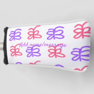 Couvre-club De Golf Motif de doodle de papillon rose violet ajouter le