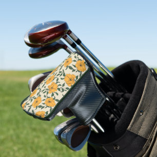 Couvre-club De Golf Motif de fleurs de crapaud orange