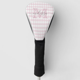 Couvre-club De Golf Motif de forme de diamant rose Retro