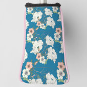 Couvre-club De Golf Motif de jardin floral blanc (Tourné à 90°)