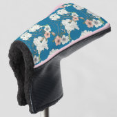 Couvre-club De Golf Motif de jardin floral blanc (Devant 3/4)