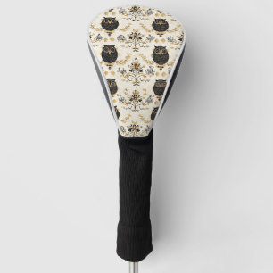 Couvre-club De Golf Motif de la nature beige vintage chouette
