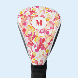 Couvre-club De Golf Motif de marbre rétro Abstrait Monogramme