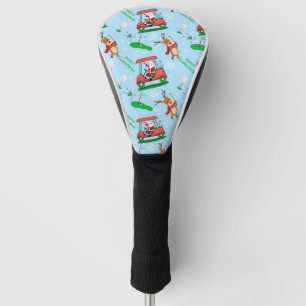Couvre-club De Golf Motif de Noël avec le Père Noël jouant au golf ave