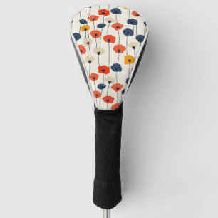 Couvre-club De Golf Motif de pavots colorés à l'aquarelle