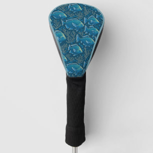 Couvre-club De Golf Motif de poisson bleu