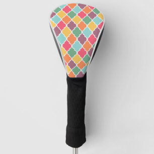 Couvre-club De Golf Motif de quatrefoil oriental coloré