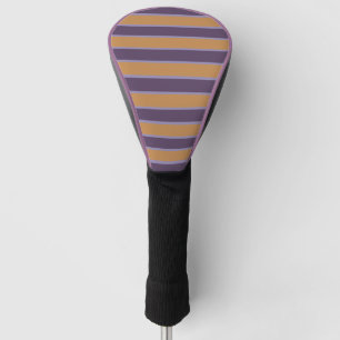 Couvre-club De Golf Motif de rayures orange violet