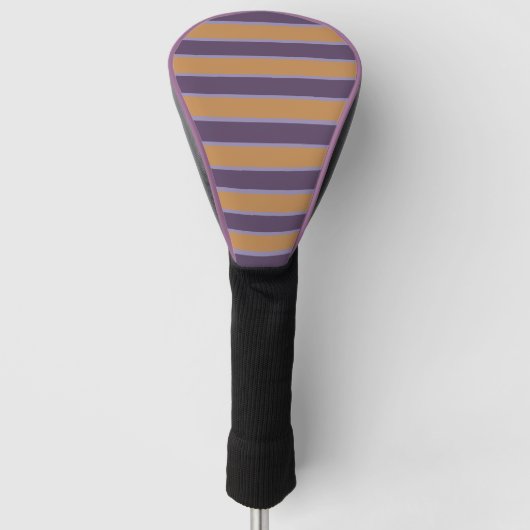 Couvre-club De Golf Motif de rayures orange violet (Devant)