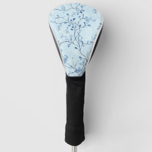 Couvre-club De Golf Motif de toile florale vintage bleu (7)