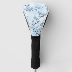 Couvre-club De Golf Motif de toile florale vintage bleu (8)