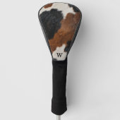 Couvre-club De Golf Motif de vache à l'ouest rustique avec Monogramme (Devant)