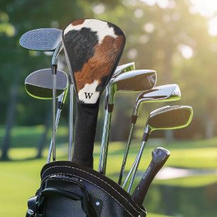 Couvre-club De Golf Motif de vache à l'ouest rustique avec Monogramme