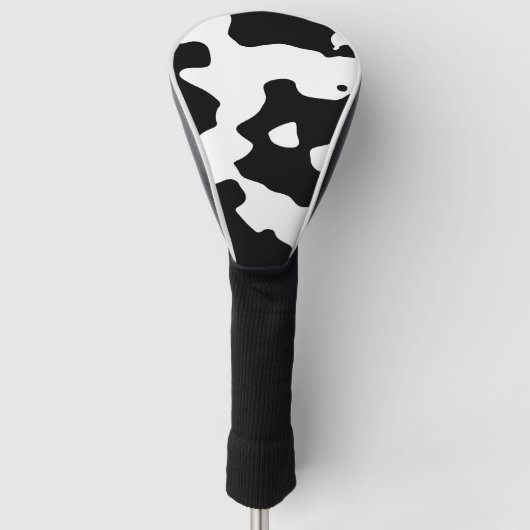 Couvre-club De Golf Motif de vache noir et blanc (Devant)