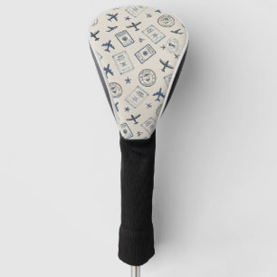 Couvre-club De Golf Motif de voyage aérien vintage
