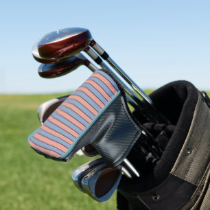 Couvre-club De Golf Motif des bandes de lignes rose et bleu