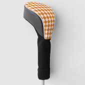 Couvre-club De Golf Motif diamant Orange White Checker (Incliné)