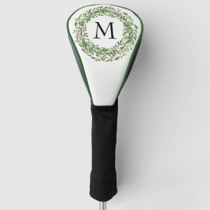Couvre-club De Golf Motif Feuille de couronnes de couronnes vertes
