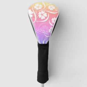 Couvre-club De Golf Motif fleuri hawaïen Hibiscus tropical pastel