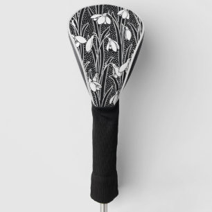 Couvre-club De Golf Motif flocon de neige noir et blanc