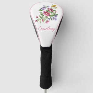 Couvre-club De Golf Motif floral vintage chic personnalisé