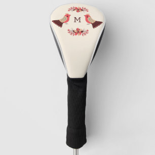 Couvre-club De Golf Motif folklorique scandinave avec oiseaux et fleur