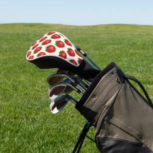 Couvre-club De Golf Motif fraises, fraises rouges, fruits, feuilles
