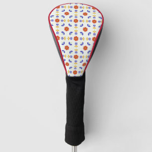 Couvre-club De Golf Motif géométrique de fleur au néon d'art popula