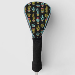 Couvre-club De Golf Motif grunge foncé de cactus