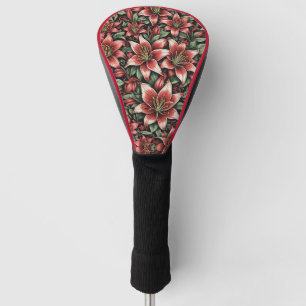 Couvre-club De Golf Motif Lily Aztèque Rouge