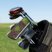 Couvre-club De Golf Motif monogramme argyle vert foncé classique (In Situ)