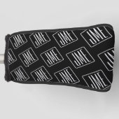 Couvre-club De Golf Motif monogramme moderne | Noir & Blanc (Devant)