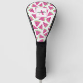 Couvre-club De Golf Motif Pastèque Tropicale Rose Monogramme (Devant)