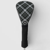 Couvre-club De Golf Motif plaid noir et blanc (Devant)
