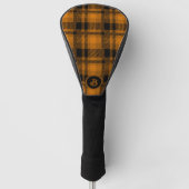 Couvre-club De Golf Motif plaid noir et brun (Devant)