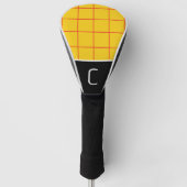 Couvre-club De Golf Motif Plaid simple, Jaune et Rouge (Devant)