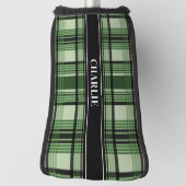 Couvre-club De Golf Motif Plaid Vert Et Noir Avec Nom Personnalisé (Tourné à 90°)